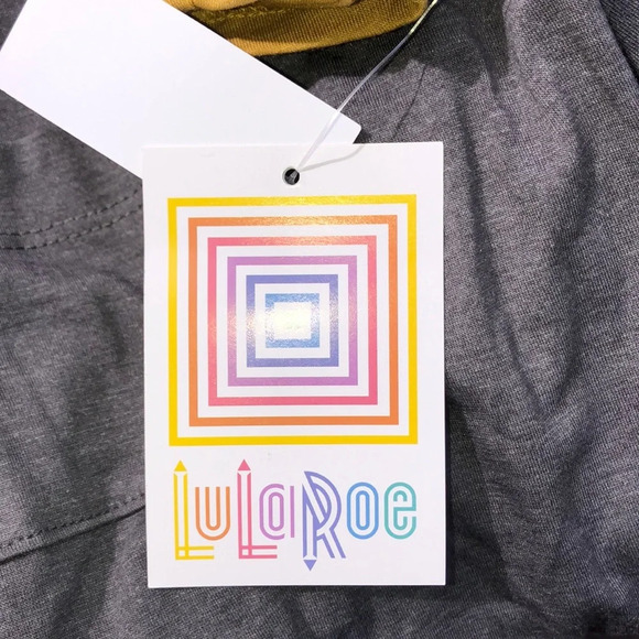 LULAROE Size xxsmall Carly grey & mustard dress - Picture 10 of 10